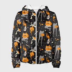 Куртка с капюшоном женская Halloween Monsters, цвет: 3D-белый