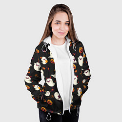 Куртка с капюшоном женская Halloween, цвет: 3D-белый — фото 2