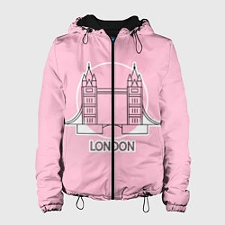 Куртка с капюшоном женская Лондон London Tower bridge, цвет: 3D-черный