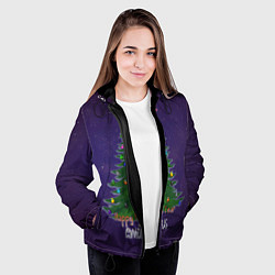 Куртка с капюшоном женская Among Us - New Year, цвет: 3D-черный — фото 2