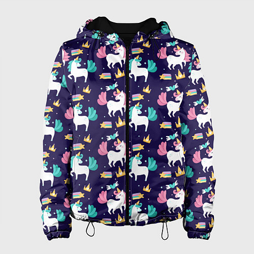 Женская куртка Unicorn pattern / 3D-Черный – фото 1