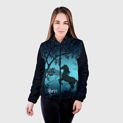 Куртка с капюшоном женская Конь, цвет: 3D-черный — фото 2