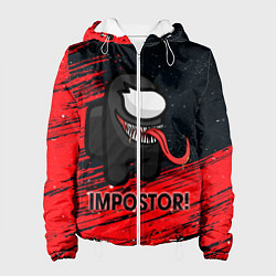 Куртка с капюшоном женская AMONG US, цвет: 3D-белый