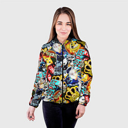 Куртка с капюшоном женская CS GO STICKERBOMBING, цвет: 3D-черный — фото 2