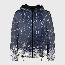 Куртка с капюшоном женская Атмосфера нового года, цвет: 3D-черный