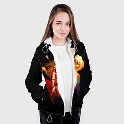 Куртка с капюшоном женская Аска Евангелион Nerv, цвет: 3D-белый — фото 2