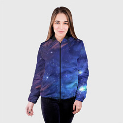 Куртка с капюшоном женская Звёздное небо, цвет: 3D-черный — фото 2