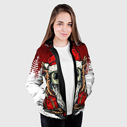 Куртка с капюшоном женская Санта по харду, цвет: 3D-черный — фото 2