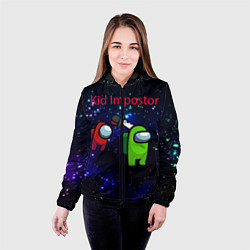 Куртка с капюшоном женская Among us Impostor, цвет: 3D-черный — фото 2