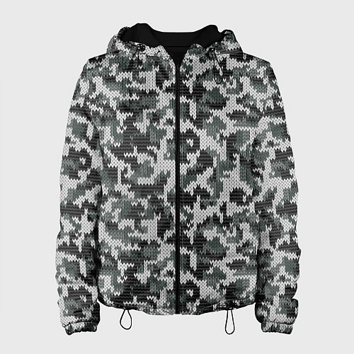 Женская куртка Вязанный камуфляж / 3D-Черный – фото 1