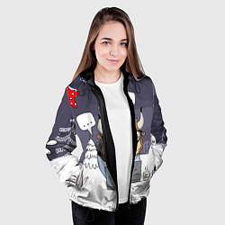 Куртка с капюшоном женская Офисный бык - менеджер, цвет: 3D-черный — фото 2