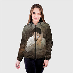 Куртка с капюшоном женская Attack on Titan, цвет: 3D-черный — фото 2