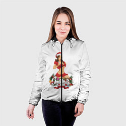 Куртка с капюшоном женская Christmas Party, цвет: 3D-черный — фото 2