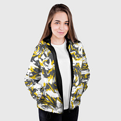 Куртка с капюшоном женская Пятна краски, цвет: 3D-черный — фото 2
