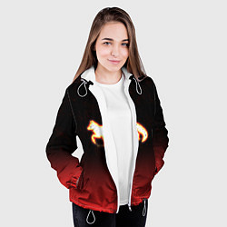 Куртка с капюшоном женская Светящаяся лиса, цвет: 3D-белый — фото 2