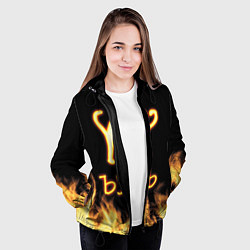 Куртка с капюшоном женская Огненное ЪУЪ, цвет: 3D-черный — фото 2
