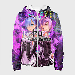 Куртка с капюшоном женская Re:Zero Жизнь с нуля, цвет: 3D-белый