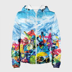 Куртка с капюшоном женская Палитра сноуборд, цвет: 3D-белый