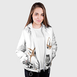 Куртка с капюшоном женская Shiba Inu, цвет: 3D-белый — фото 2