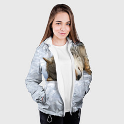 Куртка с капюшоном женская Спящий Волк, цвет: 3D-белый — фото 2