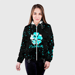 Куртка с капюшоном женская Черный клевер, цвет: 3D-белый — фото 2