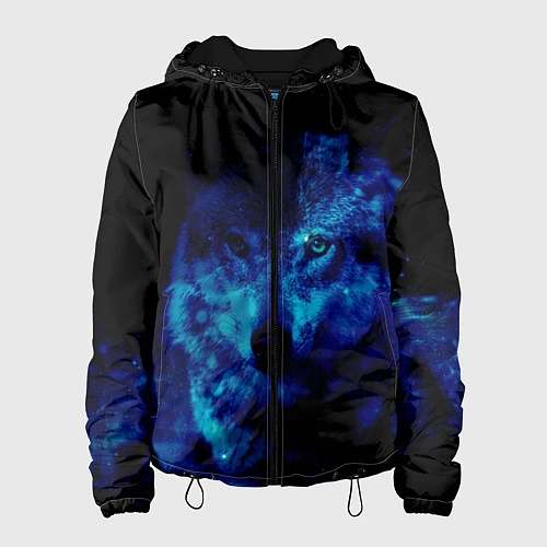 Женская куртка Волк Вселенная / 3D-Черный – фото 1