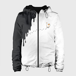 Куртка с капюшоном женская Кот оставляет следы, цвет: 3D-черный