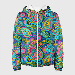 Куртка с капюшоном женская Славянские Узоры, цвет: 3D-белый