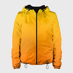 Куртка с капюшоном женская Оранжевый градиент, цвет: 3D-черный