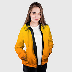 Куртка с капюшоном женская Оранжевый градиент, цвет: 3D-черный — фото 2