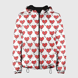 Куртка с капюшоном женская Разбитое Сердце, цвет: 3D-черный