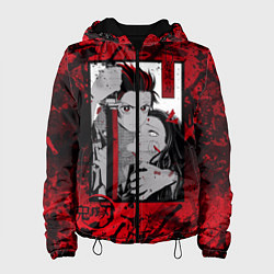 Куртка с капюшоном женская Клинок рассекающий демонов, цвет: 3D-черный