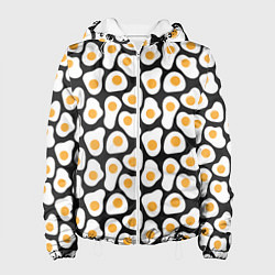 Куртка с капюшоном женская Яичница, цвет: 3D-белый