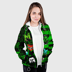 Куртка с капюшоном женская Minecraft Майнкрафт, цвет: 3D-белый — фото 2