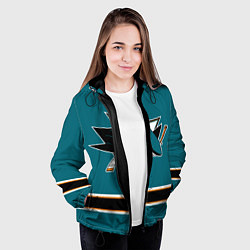 Куртка с капюшоном женская Сан-Хосе Шаркс Форма1, цвет: 3D-черный — фото 2