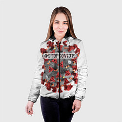 Куртка с капюшоном женская Covid-19, цвет: 3D-черный — фото 2