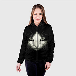 Куртка с капюшоном женская ПЛАЧУЩИЙ КОТ, цвет: 3D-черный — фото 2