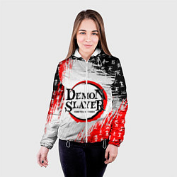 Куртка с капюшоном женская КЛИНОК, РАССЕКАЮЩИЙ ДЕМОНОВ, цвет: 3D-белый — фото 2