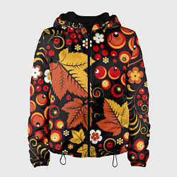 Куртка с капюшоном женская ХОХЛОМА, цвет: 3D-черный
