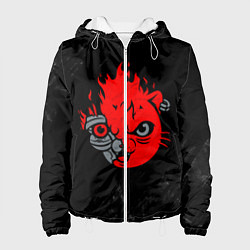 Куртка с капюшоном женская CYBERPUNK 2077 КОТ КИАНУ РИВЗ, цвет: 3D-белый