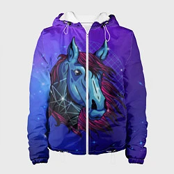 Куртка с капюшоном женская Retrowave Neon Horse, цвет: 3D-белый