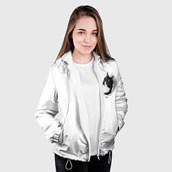 Куртка с капюшоном женская КОТ В СЕРДЦЕ, цвет: 3D-белый — фото 2