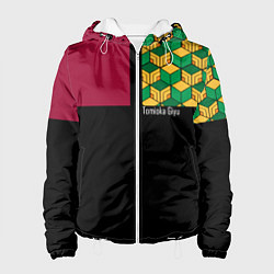 Куртка с капюшоном женская Гию Томиока Kimetsu no Yaiba, цвет: 3D-белый