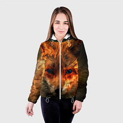 Куртка с капюшоном женская Огненная лиса, цвет: 3D-белый — фото 2