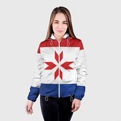 Куртка с капюшоном женская Мордовия, цвет: 3D-белый — фото 2