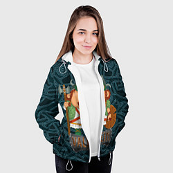 Куртка с капюшоном женская Valheim веселый викинг, цвет: 3D-белый — фото 2