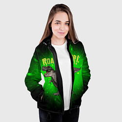 Куртка с капюшоном женская Roarrr! Динозавр T-rex, цвет: 3D-черный — фото 2