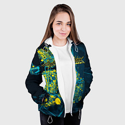 Куртка с капюшоном женская Cyberpunk, цвет: 3D-белый — фото 2