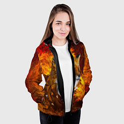 Куртка с капюшоном женская Огненный Лис, цвет: 3D-черный — фото 2