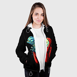 Куртка с капюшоном женская Among Us Aliens, цвет: 3D-белый — фото 2